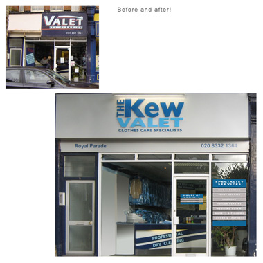 Kew Valet signage and livery